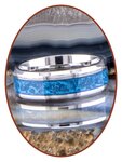 JB Memorials Edelstahl Design Unisex Asche Ring 'Sky Blue Glow' 6/8mm breit- CRA013