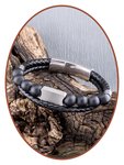 JB Memorials Edelstahl Leder Herren Asche Armband - VAS011