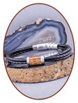 JB Memorials Edelstahl Leder Herren 'Oak Wood' Asche Armband - PP002A