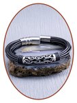 JB Memorials Edelstahl Leder Herren Asche Armband - ZMA234BC