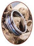 JB Memorials Exclusive Natureline Wood / Abalone Shell Tungsten As Ring - WR006