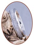 Farbiger Asche Gedenk Ring - 'Silver White' - 6 oder 8mm breit - CRA004SW-4M2B