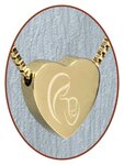 Edelstalen/RVS 'Moeder en Kind' Hart Ashanger Goudkleur - G304MK