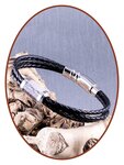 JB Memorials Edelstahl Leder Herren 'Hirschgeweih' Asche Armband - PP003