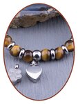 JB Memorials Exklusive Tigereye Onyx Asche Armband KHA041