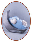 Mini Kinder / Baby Asche Urne 'Mond Wolke' - HMP645