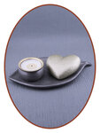 Mini Asche Urne 'Leaf and Heart' in Verschiedene Farben - HMP675