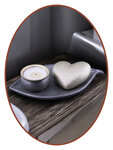 Mini Asche Urne 'Leaf and Heart' in Verschiedene Farben - HMP675