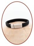 Edelstahl Leder Asche Armband 14mm - ASB041-A