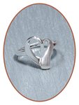 JB Memorials Sterling Zilveren Dames 'hart' As Ring - RB116
