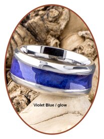 JB Memorials Edelstahl Design Unisex Asche Ring 'Multi Color Glow' 6 oder 8mm Breit - CRA017