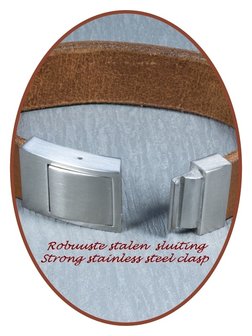 JB Memorials Edelstahl Leder Special Asche Armband - ZAS056