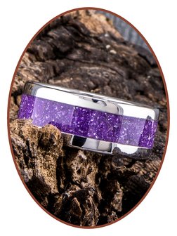 JB Memorials Edelstahl Design Unisex Asche Ring &#039;Magic Violet&#039; - CRA011