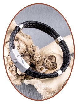 JB Memorials Edelstahl Leder Asche Armband - ZAS014H