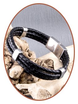 JB Memorials Edelstahl Leder Asche Armband - ZAS014H