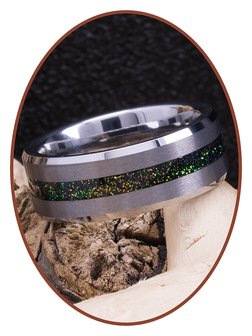 Tungsten Carbide Design Herren  Asche Gedenk Ring mit Satinfront - RB048MG