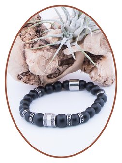 JB Memorials Edelstahl Onyx Herren Duo Asche Armband - KHA025