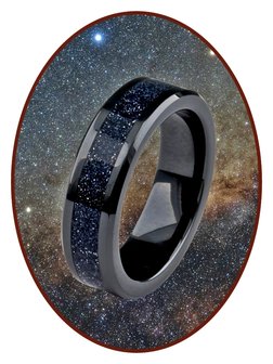 Asche Ring - &#039;Infinite Universe&#039; - 6 oder 8mm Breite - JRB145IU-4M2B