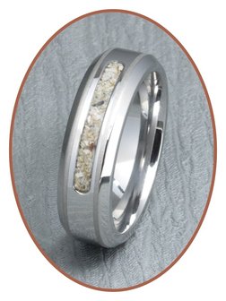 JB Memorials Silber Chrome Design Asche Ring 7mm - RB045CCP 
