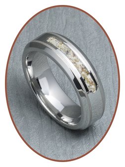 JB Memorials Silber Chrome Design Asche Ring 7mm - RB045CCP 
