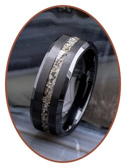 Ceramic Zirconium Design  Asche Ring 8mm Breit - RB048B