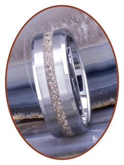 Tungsten Carbide Design Herren  Asche Gedenk Ring mit Satinfront - RB048HT