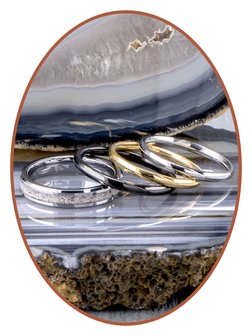 Tungsten Carbide Design Damen Ring 2mm Silberfarbe - TU001  ACHTUNG: IN DIESEN RING KANN KEINE ASCHE EINGELEGT WERDEN.