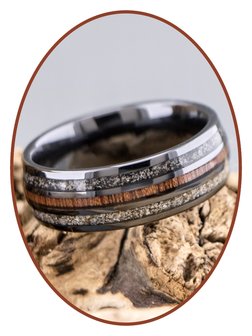 JB Memorials Naturline Ceramic / Wood Duo Asche Ring - WR015