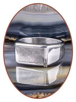 Edelstahl Design (Fingerabdruck) Herren Asche Ring - ZRA001