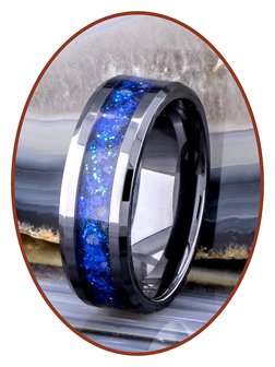 JB Memorials Ceramic Zirconium Design &#039;Night Sky&#039; Asche Ring - CRC141NS