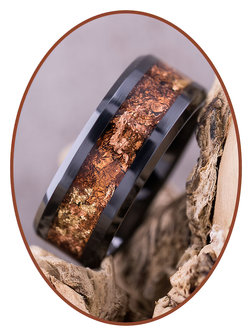 Ceramic Zirconium Heavenly Multi Metallic Asche Gedenk Ring 8mm - JRB141HT