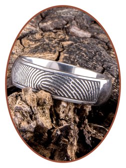 JB Memorials Titan Fingerabdr&uuml;ck Gedenk Ring - TIR001