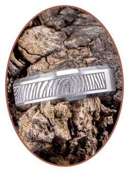 Tungsten Carbide Matten Fingerabdruck Gedenk Ring - TUR001