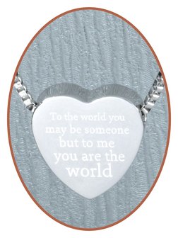 Edelstalen/RVS &#039;To me you are the world&#039; Hart Ashanger - B304-4