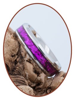 Farbiger Asche Gedenk Ring - 6 oder 8mm breit - JCRA004-4M2B