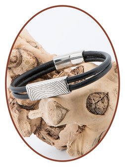 JB Memorials Edelstahl Leder Fingerabdruck Asche Armband - ZAS014X