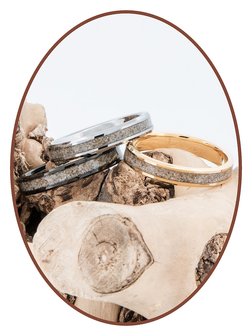 Tungsten Carbide Design Damen  Asche Ring &#039;Broken White&#039; 4mm - RB143W