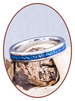 Tungsten Carbide Design Damen  Asche Ring &#039;Blue Heaven&#039; 4mm - RB143D