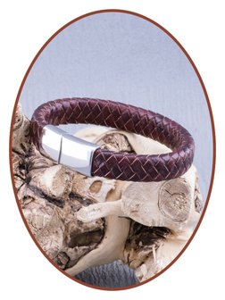 JB Memorials Edelstahl Leder Asche Armband 10mm- ASB040