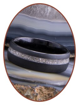 JB Memorials Tungsten Carbide Wolfram Design  Asche Ring - RB048Q