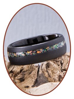 JB Memorials Tungsten Carbide Wolfram Opal  Asche Ring - RB048QO