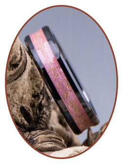 JB Memorials Ceramic Zirconium As Ring &#039;Pink Black&#039; 6mm - JRB145B