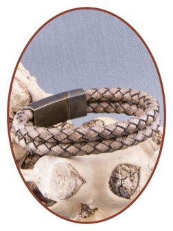 JB Memorials Edelstahl Leder Vintage Bronze Asche Armband - ASB024E