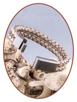 JB Memorials Edelstahl Leder Vintage Bronze Asche Armband - ASB024E