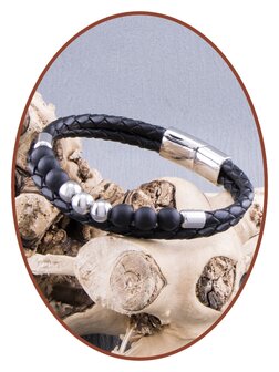 Leder Damen Asche Armband mit Perlen - ZMA246
