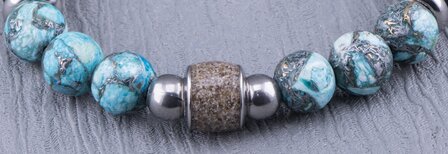 JB Memorials Synt. Turquoise Maifanite Stone-Asche-Armband - KHA032