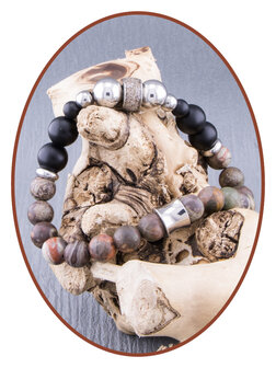 JB Memorials Onyx und Natur Perlen-Asche-Armband - KHA040