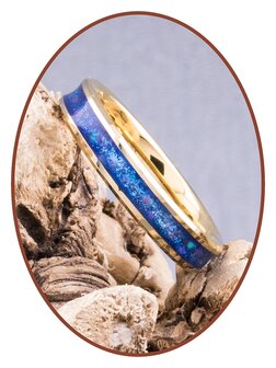 Tungsten Carbide Design &#039;Ocean Blue&#039; Damen  Asche Ring 4mm - RB143E