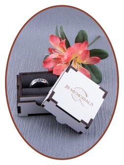 Farbiger Asche Gedenk Ring - &#039;Silver White&#039; - 6 oder 8mm breit - CRA004SW-4M2B
