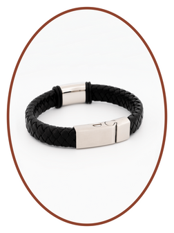 Edelstahl Leder Fingerabdruck Asche Armband - ASB050-Z